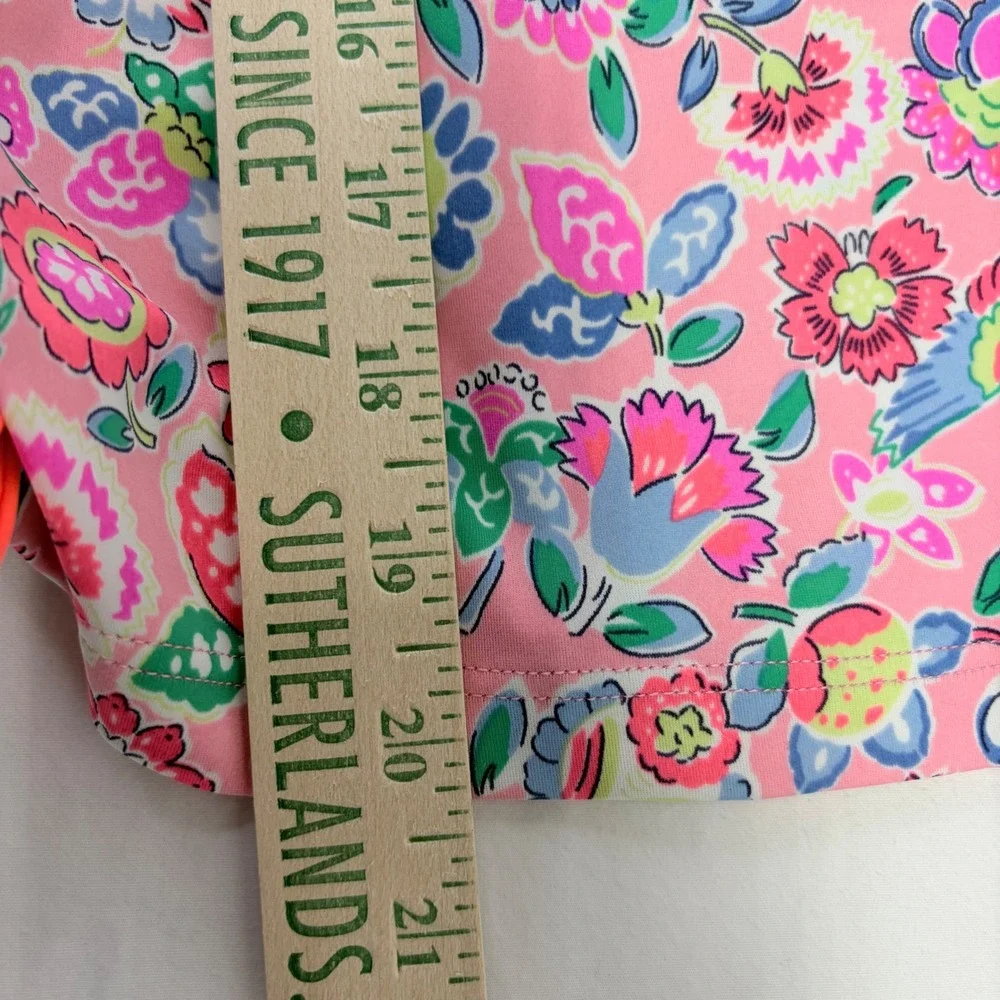 Boden Rash Guard Swim Top Girls 11-12Y Pink‎ Floral Long Sleeve Sun Protection
